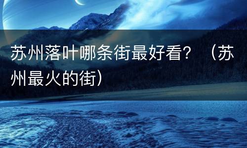 苏州落叶哪条街最好看？（苏州最火的街）