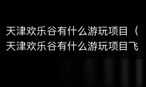 天津欢乐谷有什么游玩项目（天津欢乐谷有什么游玩项目飞椅）