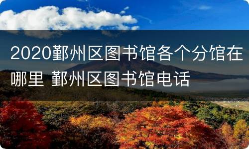 2020鄞州区图书馆各个分馆在哪里 鄞州区图书馆电话