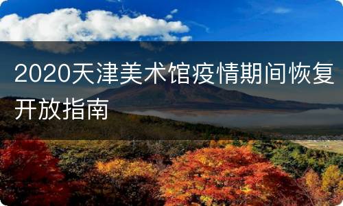 2020天津美术馆疫情期间恢复开放指南