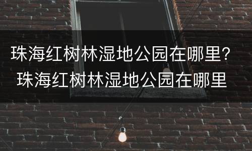 珠海红树林湿地公园在哪里？ 珠海红树林湿地公园在哪里