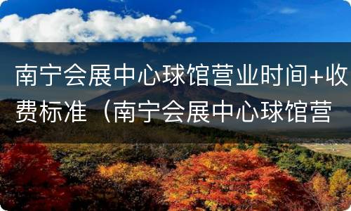 南宁会展中心球馆营业时间+收费标准（南宁会展中心球馆营业时间 收费标准最新）