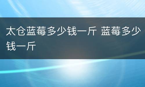 太仓蓝莓多少钱一斤 蓝莓多少钱一斤