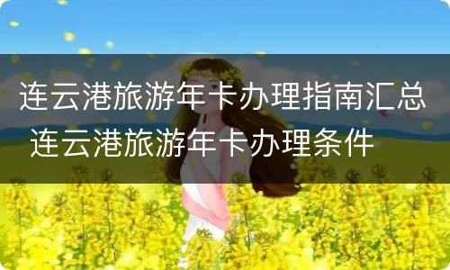 连云港旅游年卡办理指南汇总 连云港旅游年卡办理条件