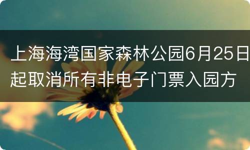 上海海湾国家森林公园6月25日起取消所有非电子门票入园方式