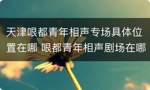 天津哏都青年相声专场具体位置在哪 哏都青年相声剧场在哪