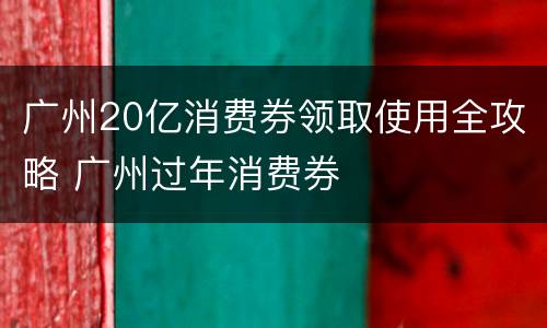 广州20亿消费券领取使用全攻略 广州过年消费券