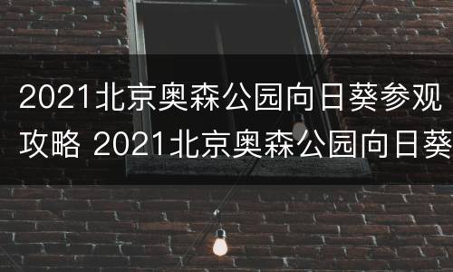 2021北京奥森公园向日葵参观攻略 2021北京奥森公园向日葵参观攻略图片