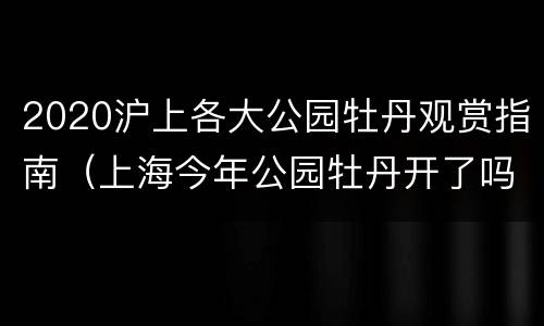 2020沪上各大公园牡丹观赏指南（上海今年公园牡丹开了吗）