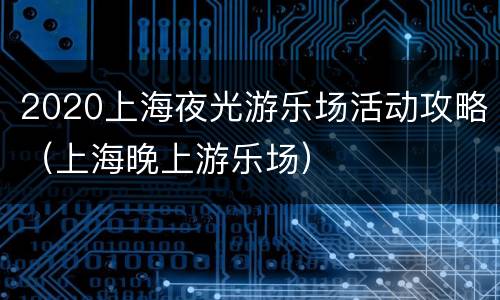 2020上海夜光游乐场活动攻略（上海晚上游乐场）