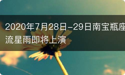 2020年7月28日-29日南宝瓶座流星雨即将上演