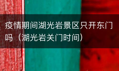 疫情期间湖光岩景区只开东门吗（湖光岩关门时间）