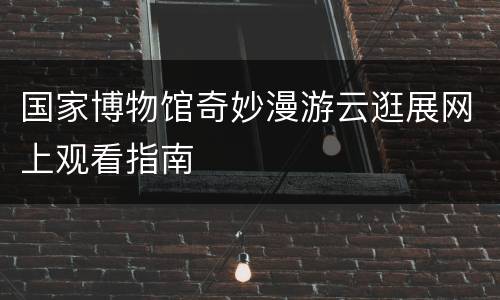 国家博物馆奇妙漫游云逛展网上观看指南