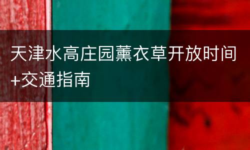 天津水高庄园薰衣草开放时间+交通指南