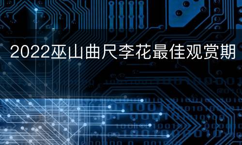 2022巫山曲尺李花最佳观赏期