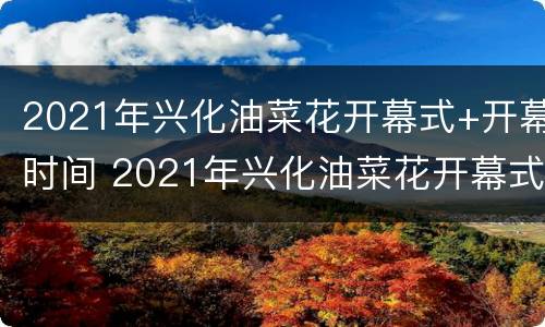 2021年兴化油菜花开幕式+开幕时间 2021年兴化油菜花开幕式 开幕时间是多少