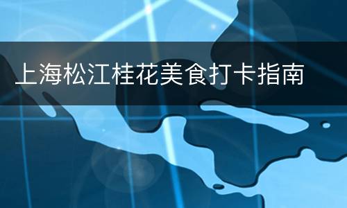 上海松江桂花美食打卡指南