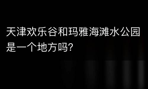 天津欢乐谷和玛雅海滩水公园是一个地方吗？