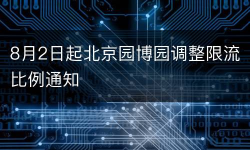 8月2日起北京园博园调整限流比例通知