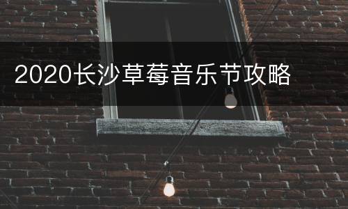 2020长沙草莓音乐节攻略