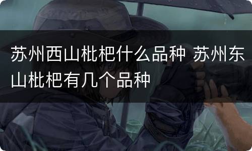 苏州西山枇杷什么品种 苏州东山枇杷有几个品种