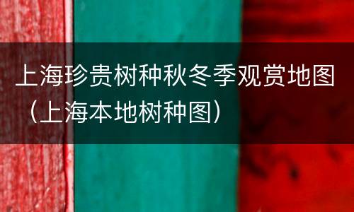 上海珍贵树种秋冬季观赏地图（上海本地树种图）