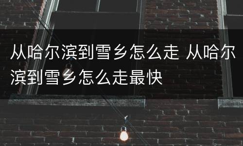 从哈尔滨到雪乡怎么走 从哈尔滨到雪乡怎么走最快