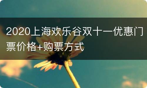 2020上海欢乐谷双十一优惠门票价格+购票方式