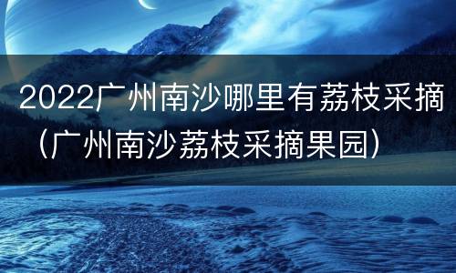 2022广州南沙哪里有荔枝采摘（广州南沙荔枝采摘果园）