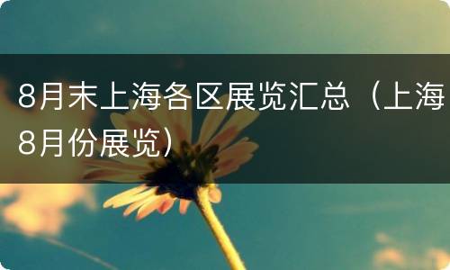 8月末上海各区展览汇总（上海8月份展览）