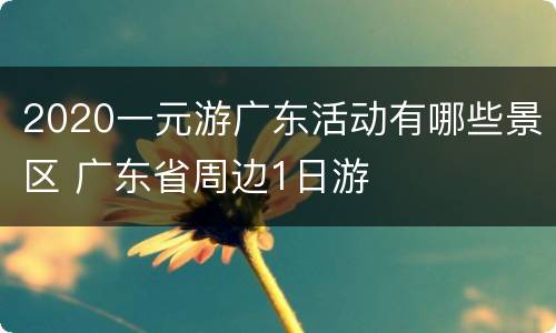 2020一元游广东活动有哪些景区 广东省周边1日游