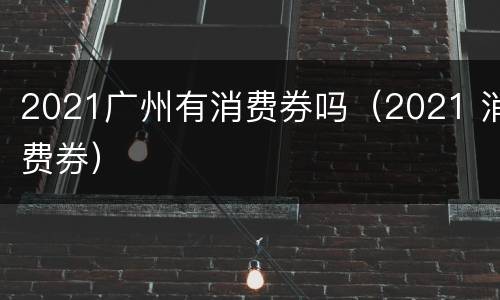 2021广州有消费券吗（2021 消费券）