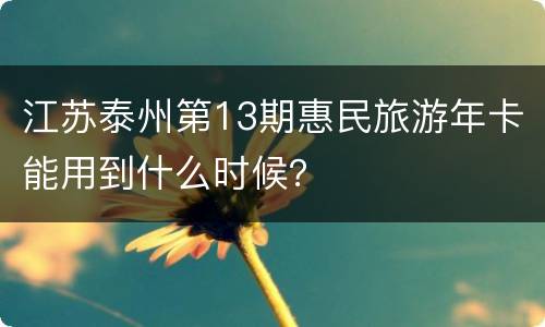 江苏泰州第13期惠民旅游年卡能用到什么时候？