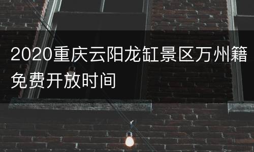 2020重庆云阳龙缸景区万州籍免费开放时间