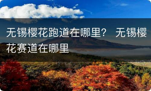 无锡樱花跑道在哪里？ 无锡樱花赛道在哪里