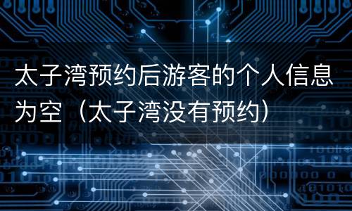 太子湾预约后游客的个人信息为空（太子湾没有预约）
