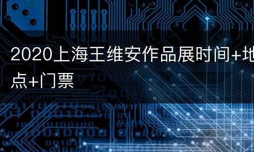 2020上海王维安作品展时间+地点+门票