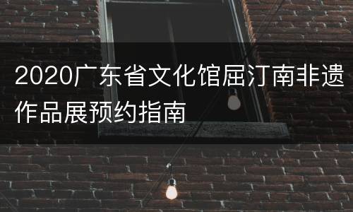 2020广东省文化馆屈汀南非遗作品展预约指南