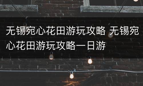 无锡宛心花田游玩攻略 无锡宛心花田游玩攻略一日游