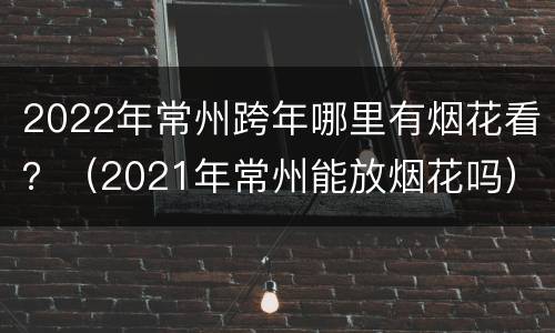 2022年常州跨年哪里有烟花看？（2021年常州能放烟花吗）