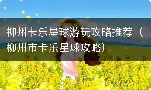 柳州卡乐星球游玩攻略推荐（柳州市卡乐星球攻略）