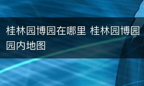 桂林园博园在哪里 桂林园博园园内地图