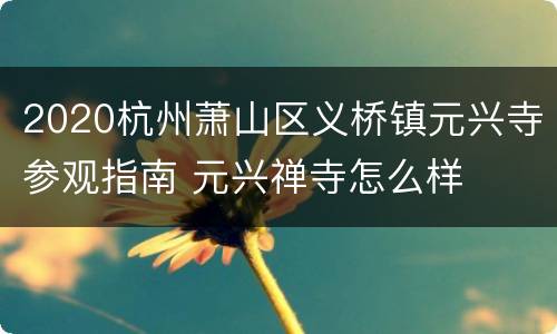 2020杭州萧山区义桥镇元兴寺参观指南 元兴禅寺怎么样