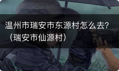 温州市瑞安市东源村怎么去？（瑞安市仙源村）