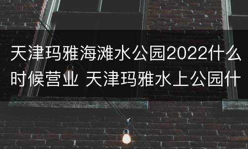 天津玛雅海滩水公园2022什么时候营业 天津玛雅水上公园什么时候开业的