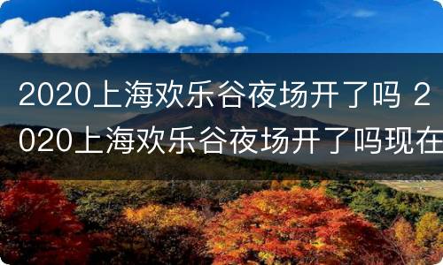 2020上海欢乐谷夜场开了吗 2020上海欢乐谷夜场开了吗现在