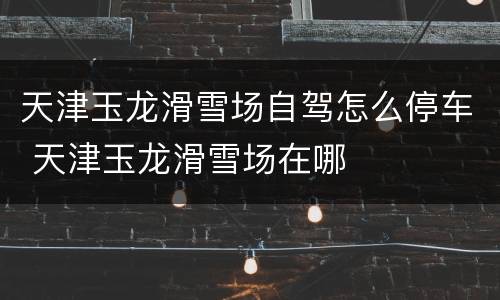 天津玉龙滑雪场自驾怎么停车 天津玉龙滑雪场在哪