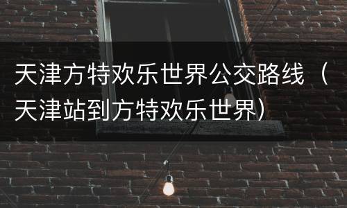 天津方特欢乐世界公交路线（天津站到方特欢乐世界）