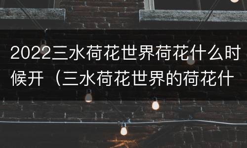 2022三水荷花世界荷花什么时候开（三水荷花世界的荷花什么时候开）