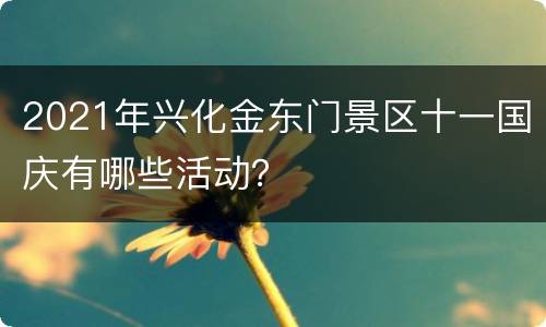 2021年兴化金东门景区十一国庆有哪些活动？